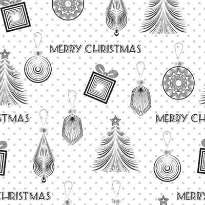 Рождественский узор в горошек белый Новый год