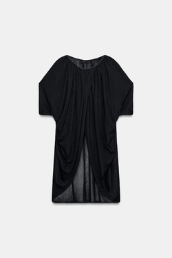 ZARA ТОП-ТУНИКА ИЗ ТРИКОТАЖА, МОРСКОЙ СИНИЙ