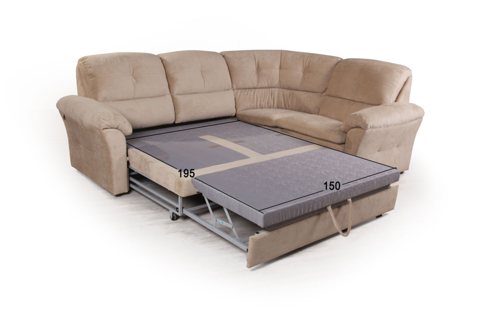 Diamante диван-кровать угловой велюр бежевый
