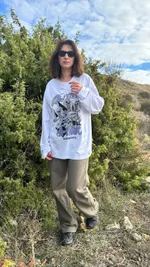 Лонгслив Klumba The Spirit of Nature белый с сиренево-серым рисунком