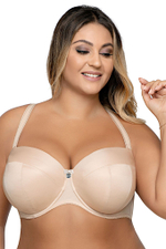 Бюстгальтер-балконет с гладкими чашками без отделки (Размер: 100B) (Цвет: черный)