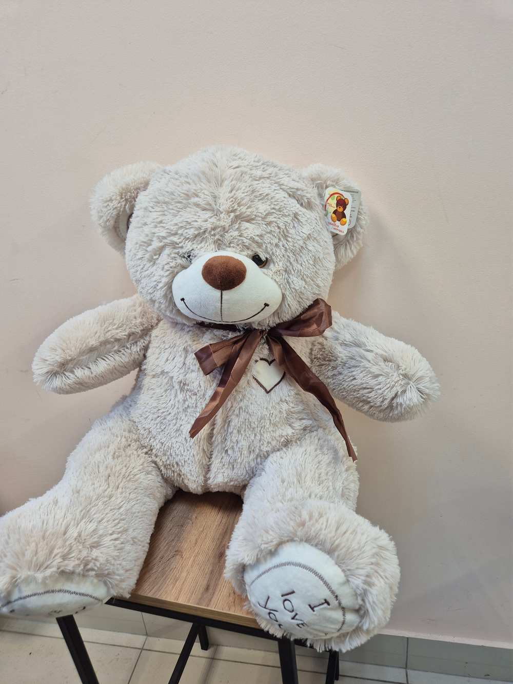 Мягкая игрушка медведь бежевый 70 см