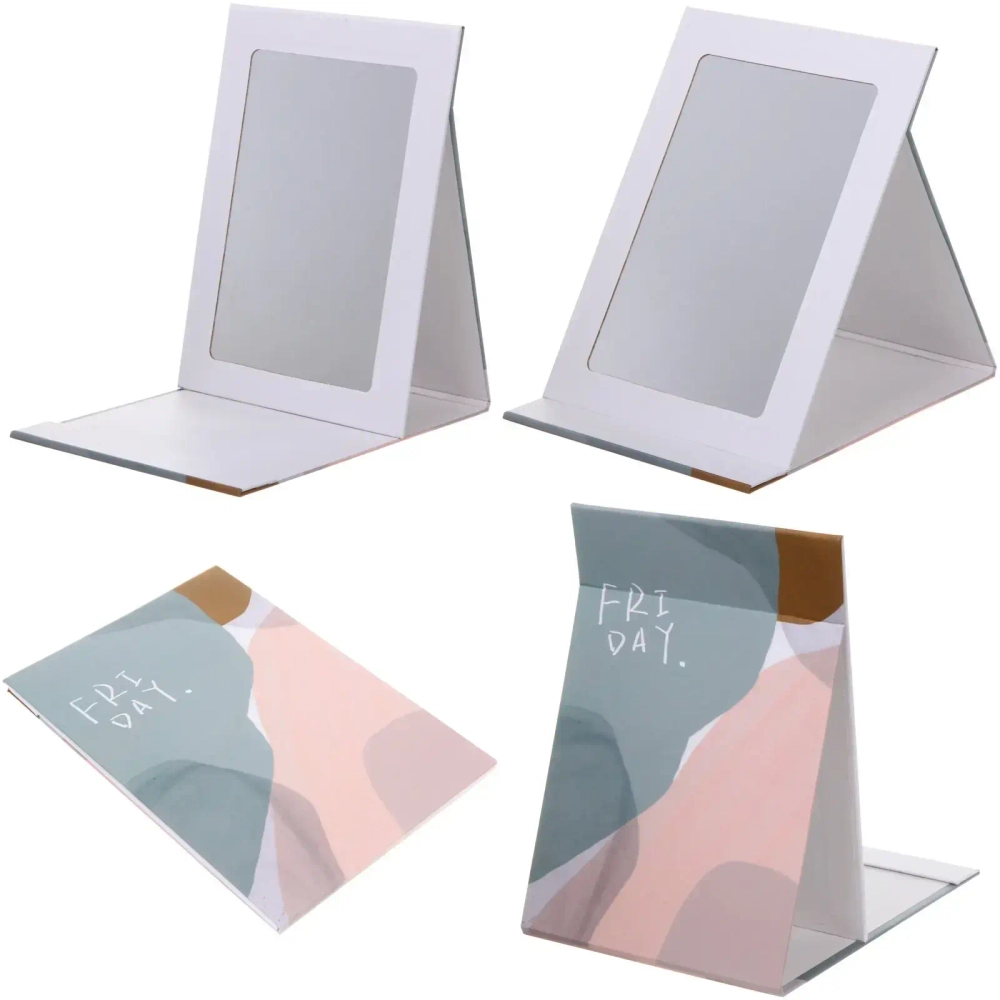 Зеркало косметическое складное «ФОРТУНА БРИ», микс 4 дизайна, энигма, 15*21см