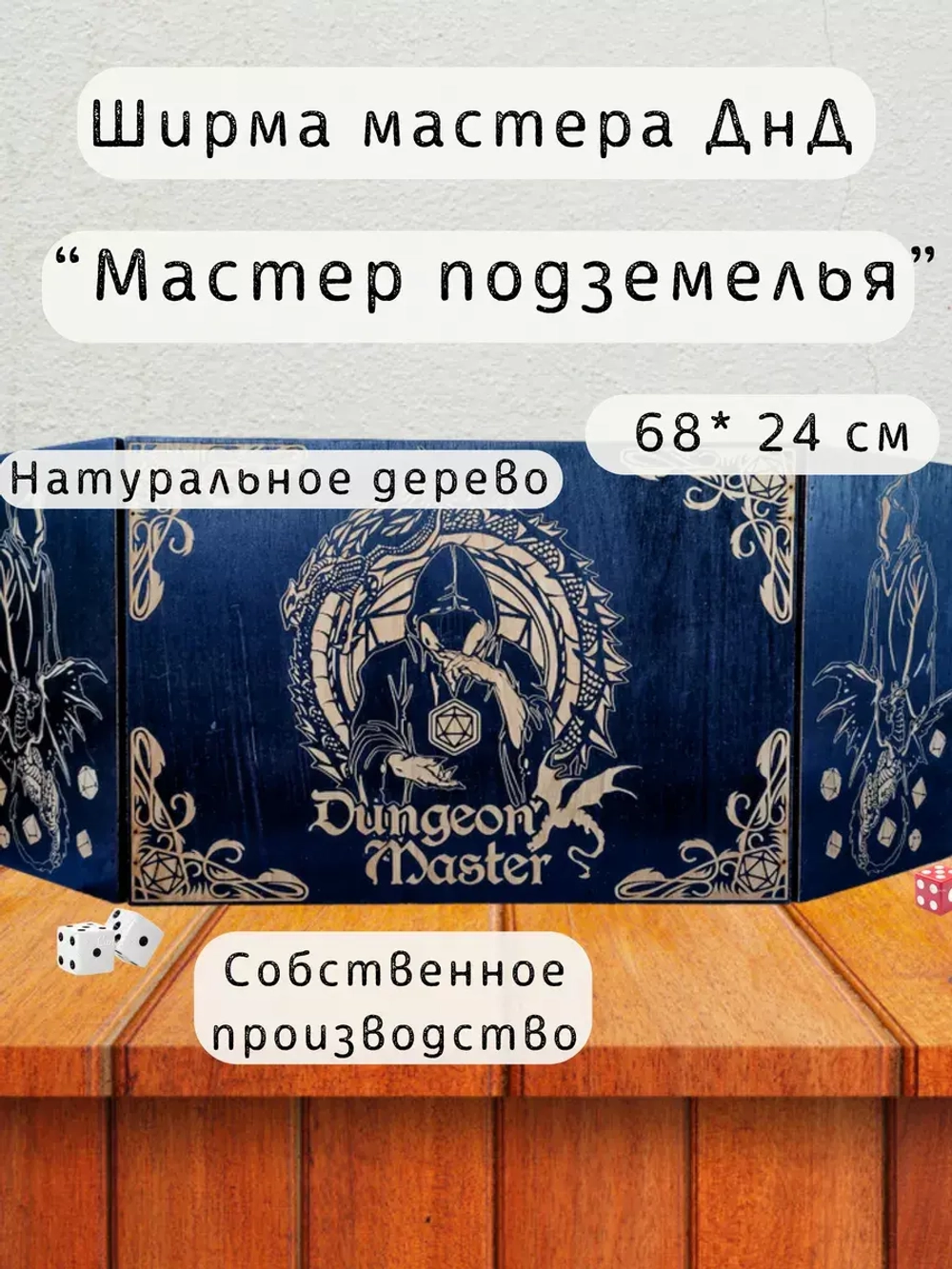 Ширма мастера ДнД 3 секции "Мастер подземелья", подарок гм