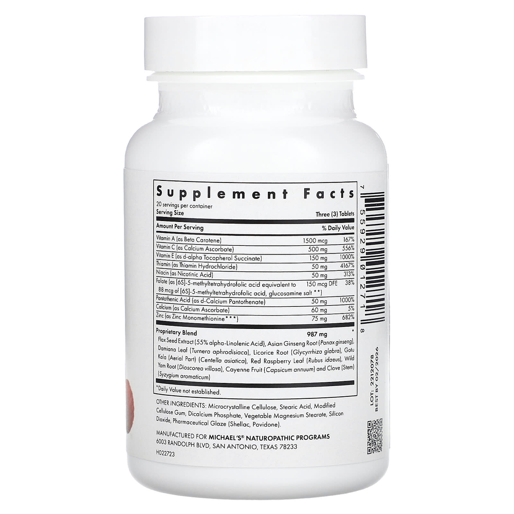 Michael's Health, Women's Reproductive Factors, 60 вегетарианских таблеток