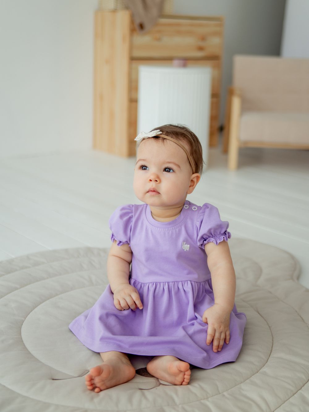 Платье "Лаванда" с принтом 0+