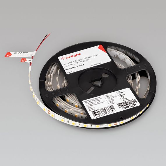 Светодиодная лента Arlight 4W/m 60Led/m 5060SMD теплый белый 5M RT-B60-10mm 24V Warm2700 008828(3)