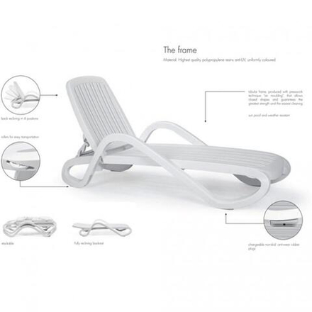 Шезлонг-лежак пластиковый, Nardi Eden, тортора