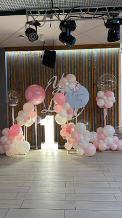 Фотозона розовая для доченьки/световая цифра №3346