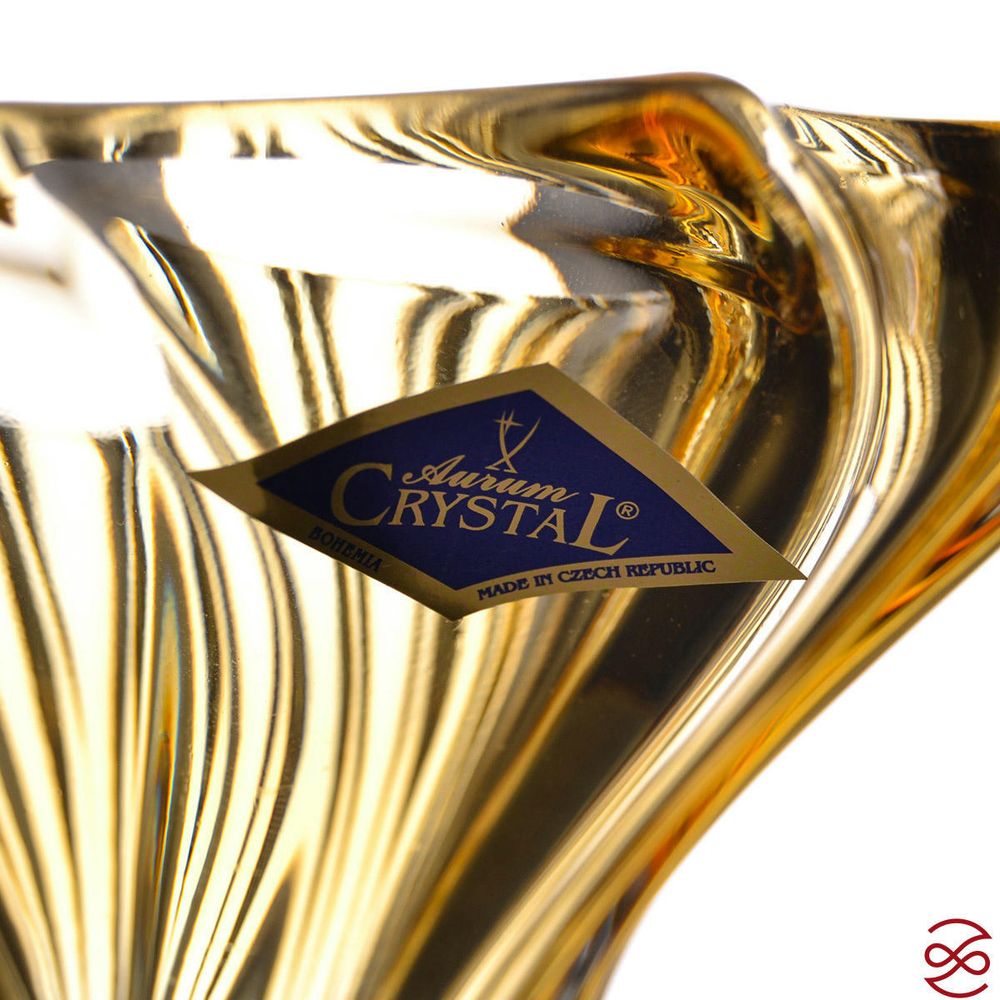 Конфетница Aurum Crystal Plantica 15 см Amber