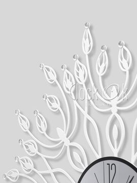 Настенный часы "Flower tale-белые"