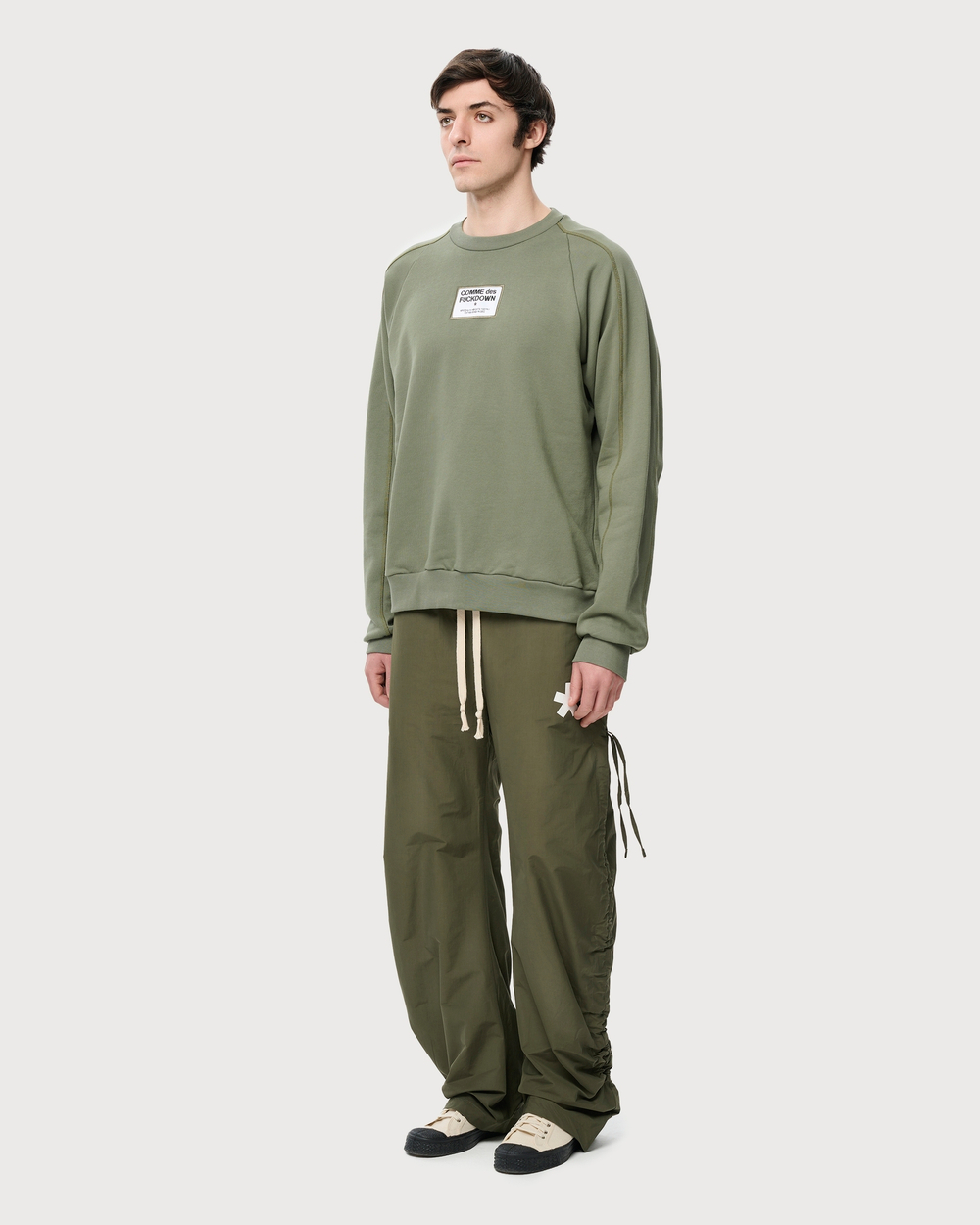 COMME DES FUCKDOWN БРЮКИ НЕЙЛОНОВЫЕ ЗЕЛЕНЫЕ