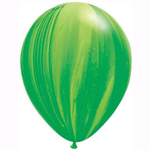 Шар латексный 28см Супер Агат Мрамор (Зеленый)