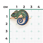 Брошь «Хамелеон» из красного золота с фианитами