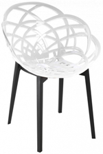 Кресло пластиковое Papatya Flora, черный, белый