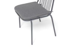 "Кастелло" стул плетеный из роупа, каркас из стали темно-серый (RAL7024) муар, ткань темно-серая 027