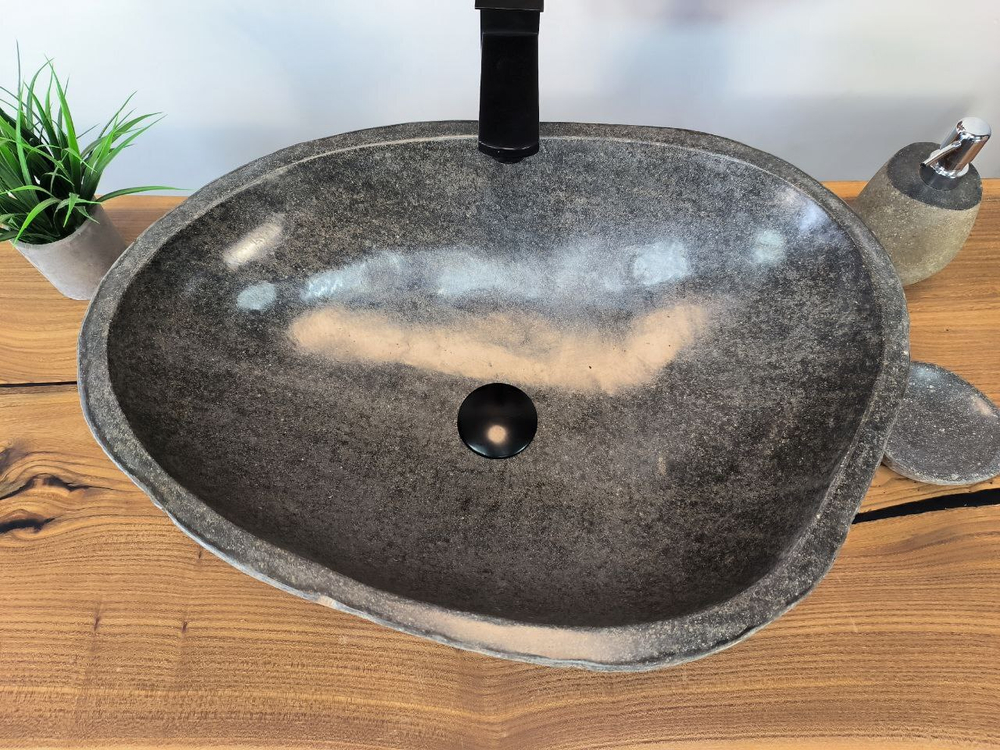 Раковина из речного камня RS-65808 58х42х15 из натурального камня