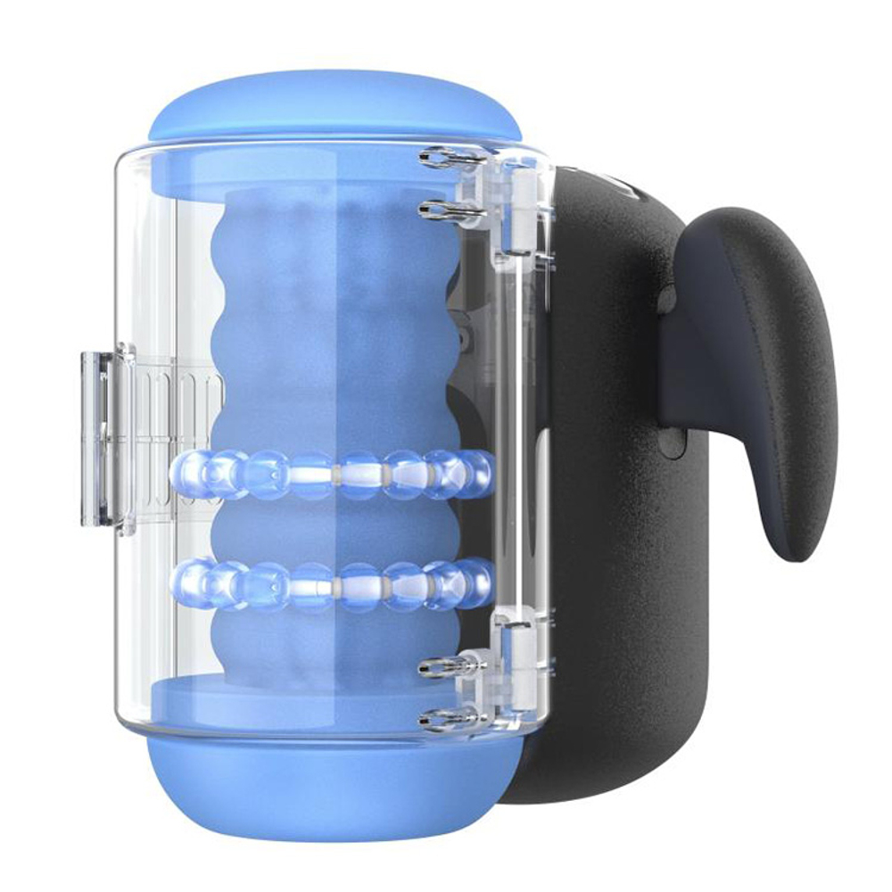 Автоматический мастурбатор с массажем бусинами Amovibe Black Knight Massaging Beads Thrusting Masturbator