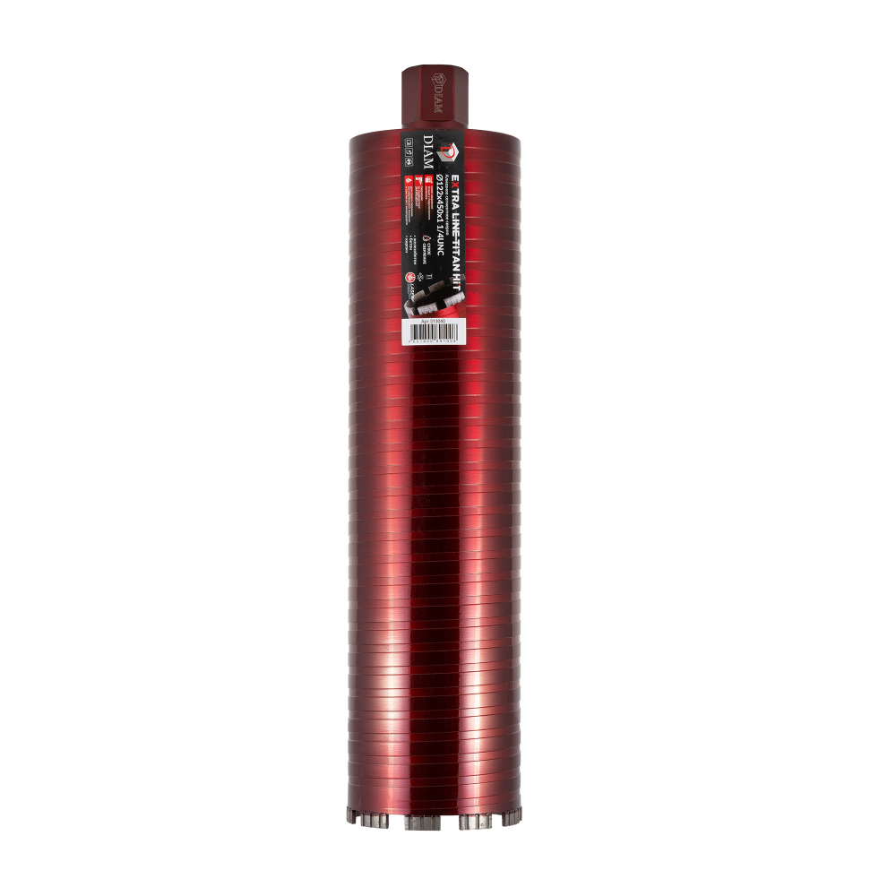 Алмазное сегментное сверло DIAM EXTRA LINE 122х450мм TITAN HIT (сухое сверление) 313040