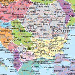 Карта Европы подробная на англ. языке ( 150 см х 210 см )