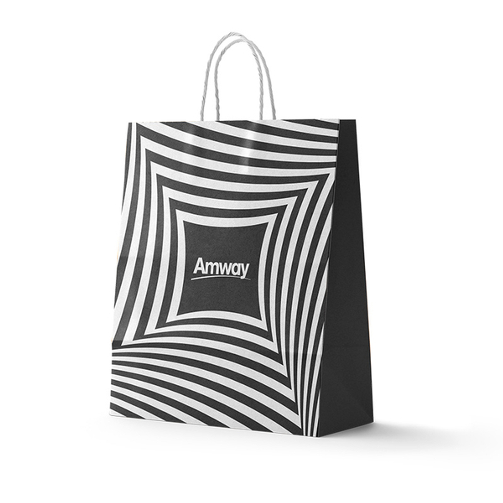 Черно-белый пакет из крафта Amway
