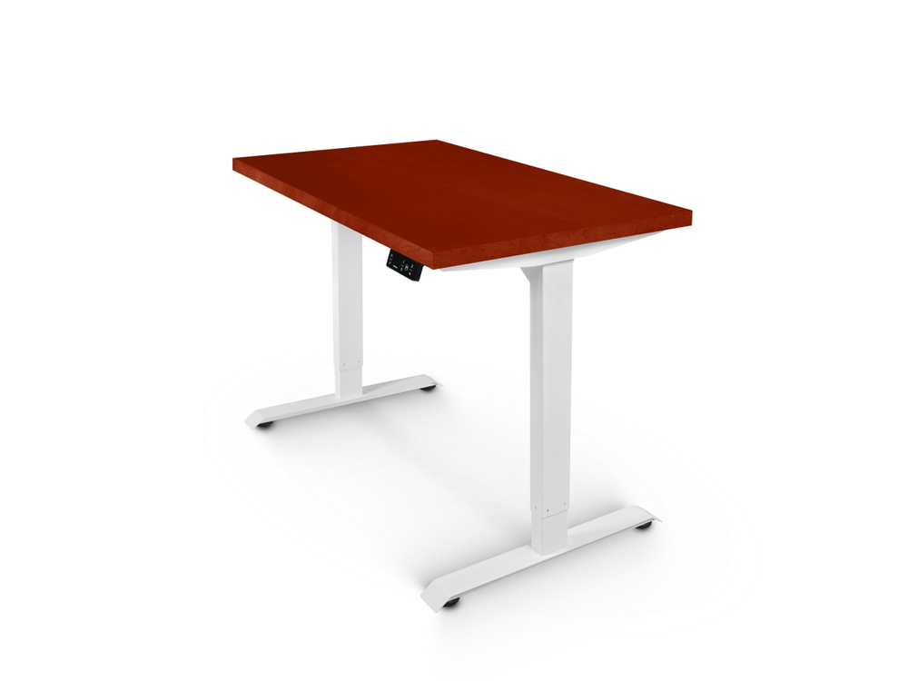 Регулируемый компьютерный стол Bazalt с регулировкой по высоте — столешница МДФ Красное дерево