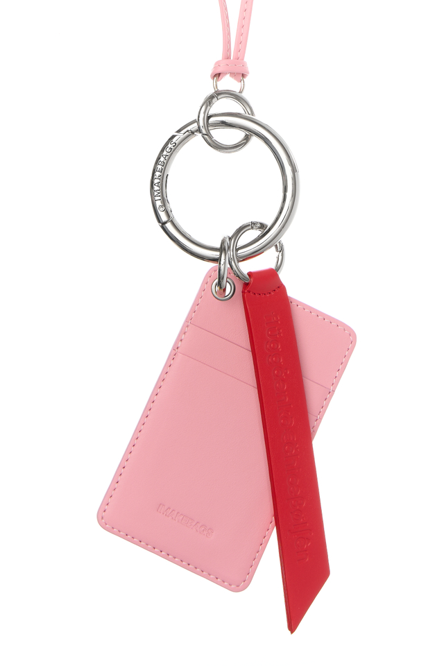 Подвеска - картхолдер с карабином BABY PINK