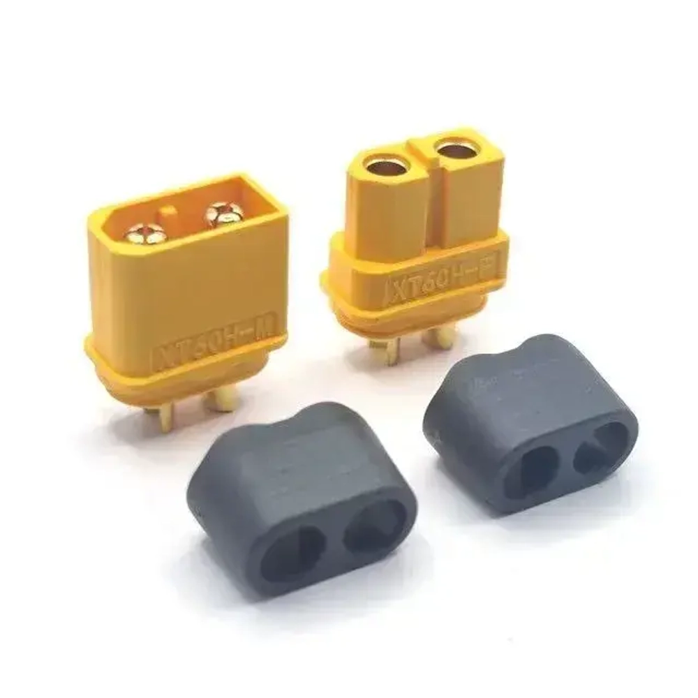 Разъем Xt 60 с кожухом 10 шт. Комплект из пары двух-контактных разъемов Xt 60 (мама + папа; 5 пар, 10 шт.))