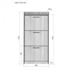 Обувной шкаф ЭЛЬЗА мод.№63, ясень анкор светлый