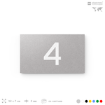 Табличка с номером 4 на дверь квартиры, для офиса, кабинета, аудитории, склада, серая 120х70 мм, Айдентика Технолоджи