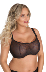 Бюстгальтер-топ с изысканной вышивкой нитями с люрексом (Размер: 85D) (Цвет: черный)