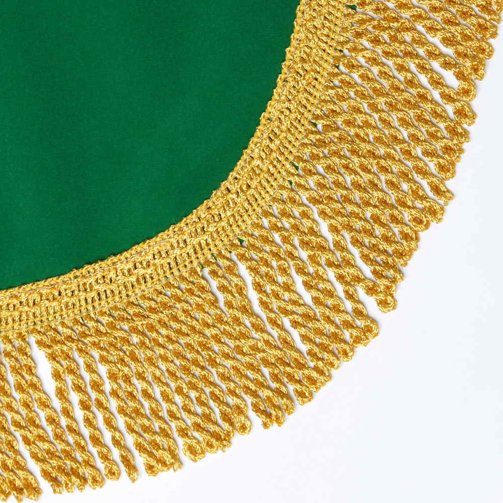 Покрывало на бильярдный стол Рим, 9 футов, желтая бахрома, вельвет