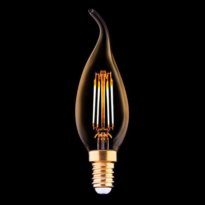 Лампа светодиодная филаментная E14 4W 2200K прозрачная 9793