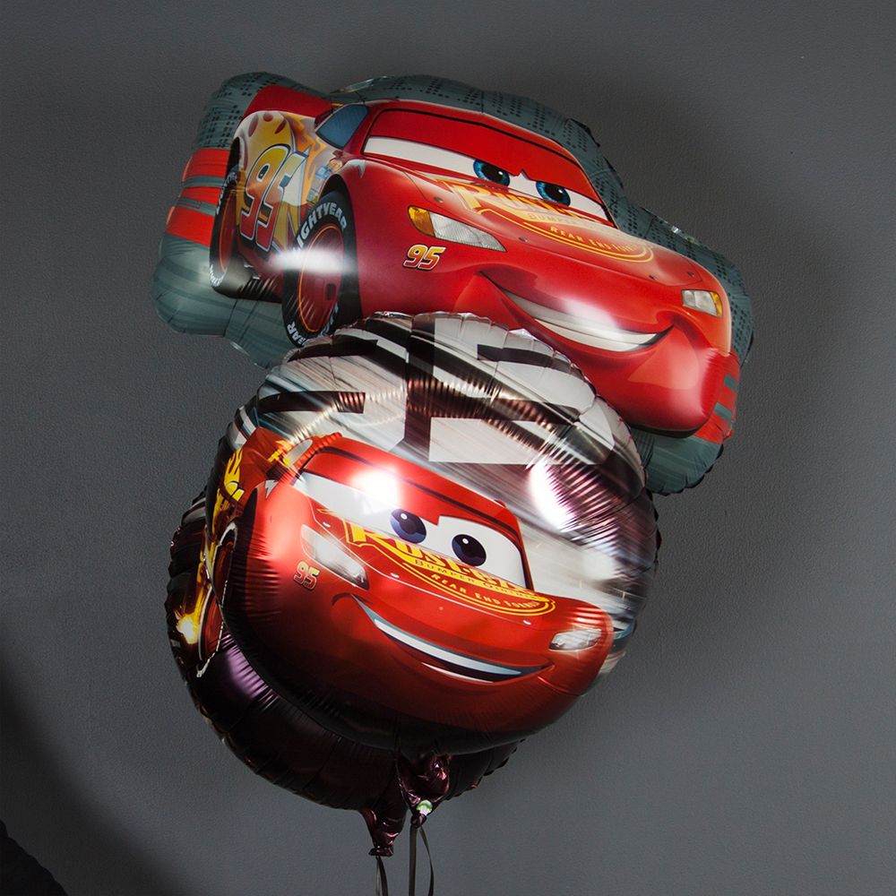 Шар (18''/46 см) Круг, Тачки, Молния МакКуин, Красный, 1 шт.