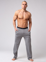 Мужские домашние брюки из хлопкового трикотажа (Размер: XL) (Цвет: серый)