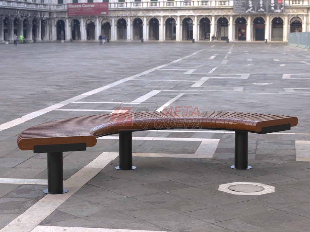 Лавка Rail Road 01 радиусная