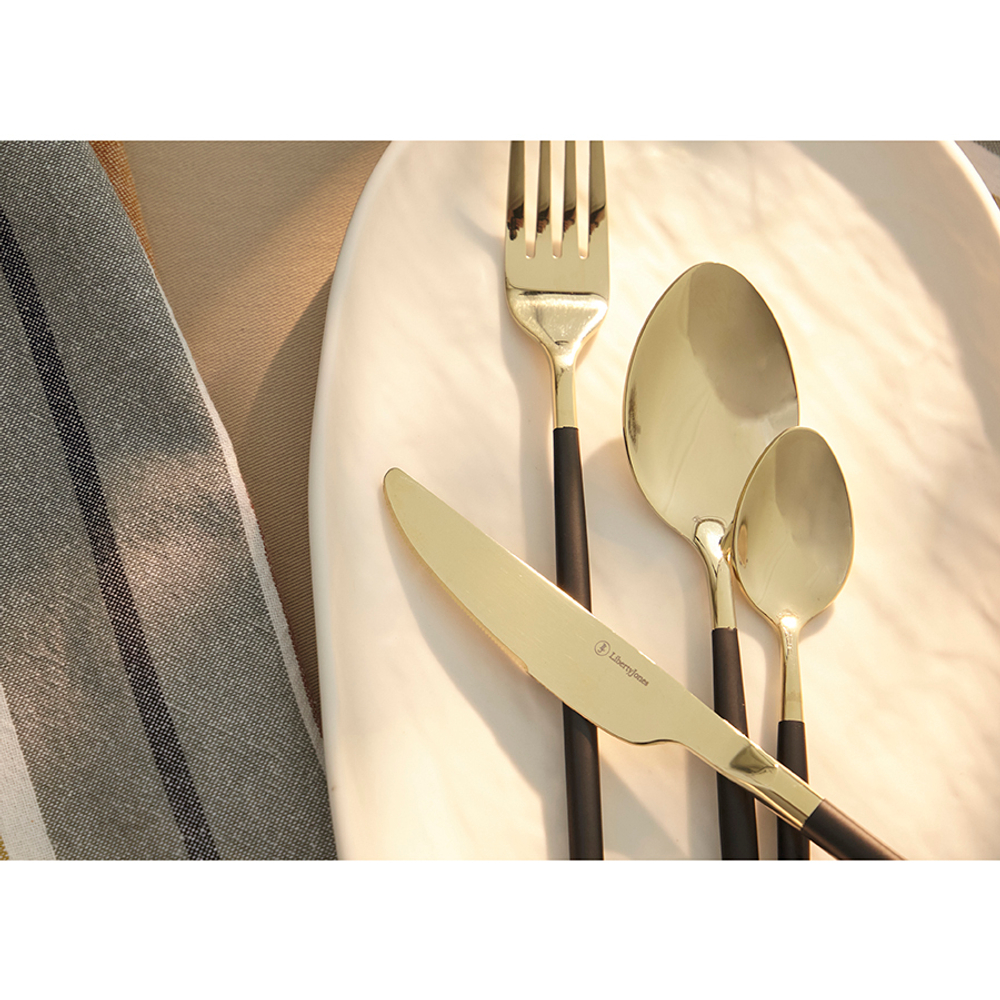 Набор столовых приборов duality, золотистые, 16 пред.
