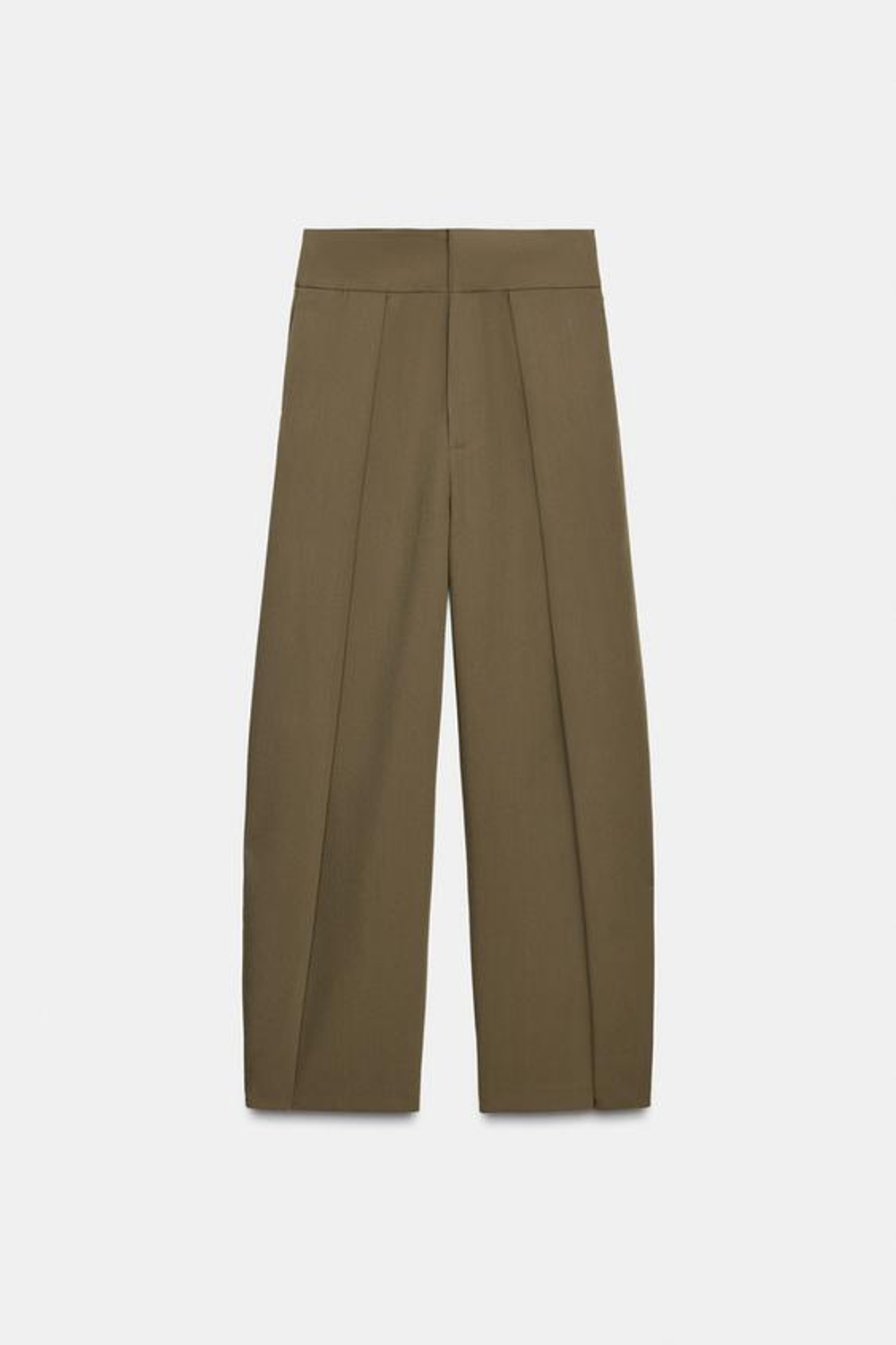 ZARA БРЮКИ BALLOON С ЗАЩИПАМИ, ХАКИ