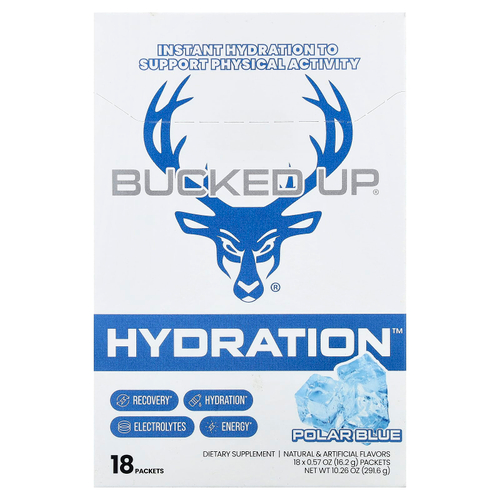 Bucked Up, Hydration™, Polar Blue, 18 пакетиков, 16,2 г (57 унций) каждый