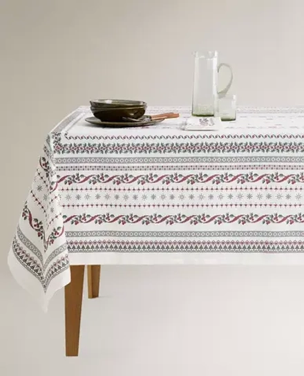 ZARA HOME ХЛОПКОВАЯ СКАТЕРТЬ С ВЫШИВКОЙ