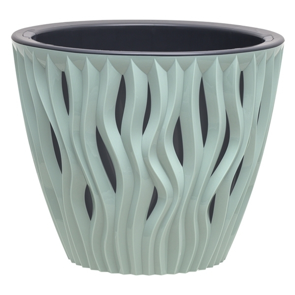 Кашпо для цветов пластиковое 7,5л d-25см «Вдохновение» Нефрит