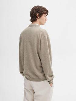 Massimo Dutti Кардиган из 100% кашемира с пуговицами, норка