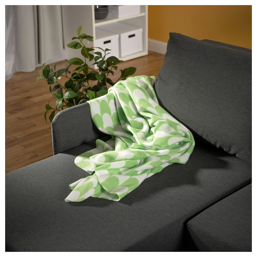 IKEA BRUKSVARA  (ИКЕА БРУКСВАРА)  -  Одеяло, зеленое/белое, 120x160 см
