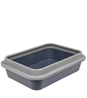 Сибирская Кошка Туалет Глубокий с Бортиком Графит, 37х27,5х10см.