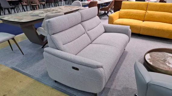 Кресло-реклайнер Level, серое букле