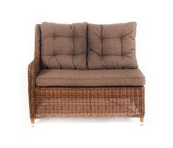 "Бергамо" плетеный правый модуль дивана, цвет коричневый