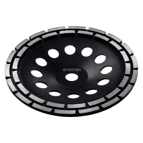 STAYER Double, d 230 мм, двухрядная алмазная шлифовальная чашка (33381-230)