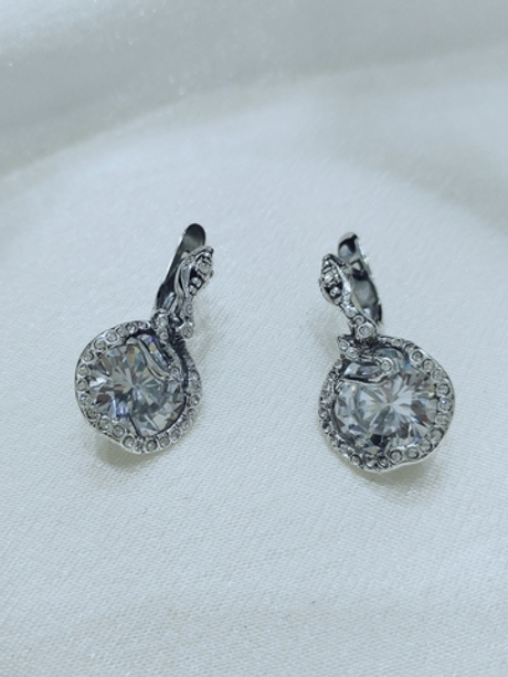 "Эфа" серьги в серебряном покрытии из коллекции "Сладкий яд" от Jenavi с английским замком