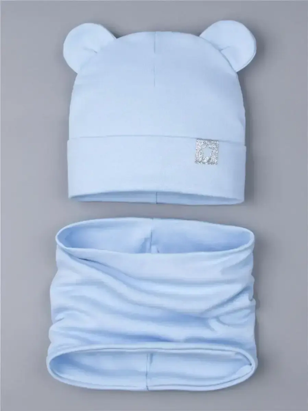 Шапка с ушками осенняя и снуд для детей