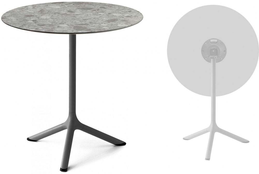 Стол ламинированный обеденный складной Scab Design Tripe Folding, антрацит, зернистый